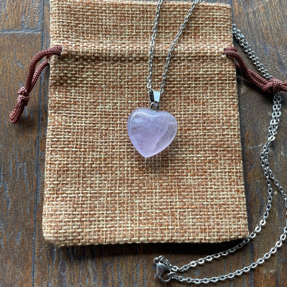 Fluorite Heart Necklace Fluorite Pendant Crystal Heart Necklace Rainbow Fluorite